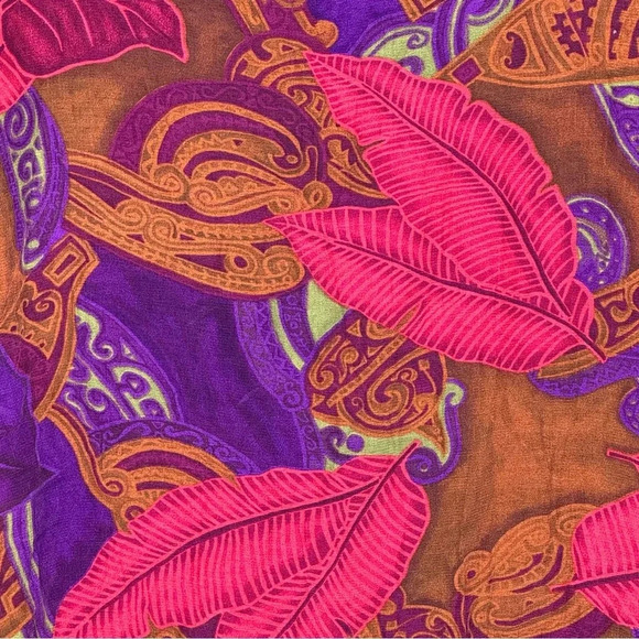 DBS Collections 1X Shirt Top Purple Pink Floral Short Sleeve Scoop Neck Stretch - Picture 2 of 6